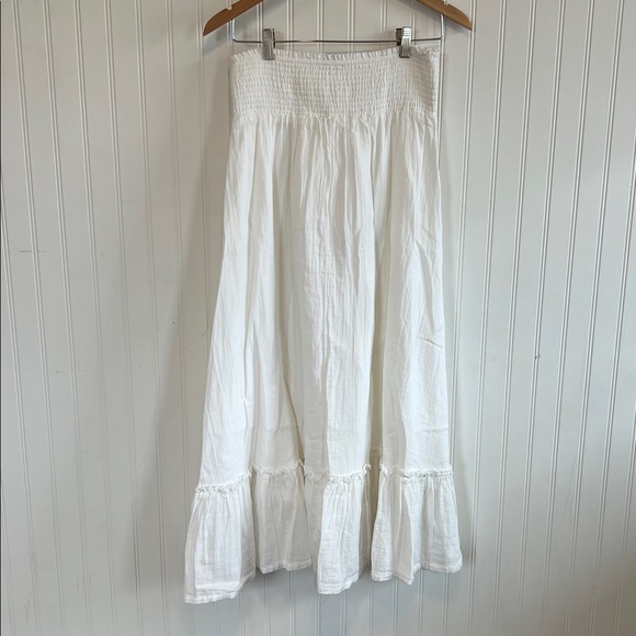 100% organic cotton, gauze, maxi skirt white women’s small NWT - Picture 4 of 6